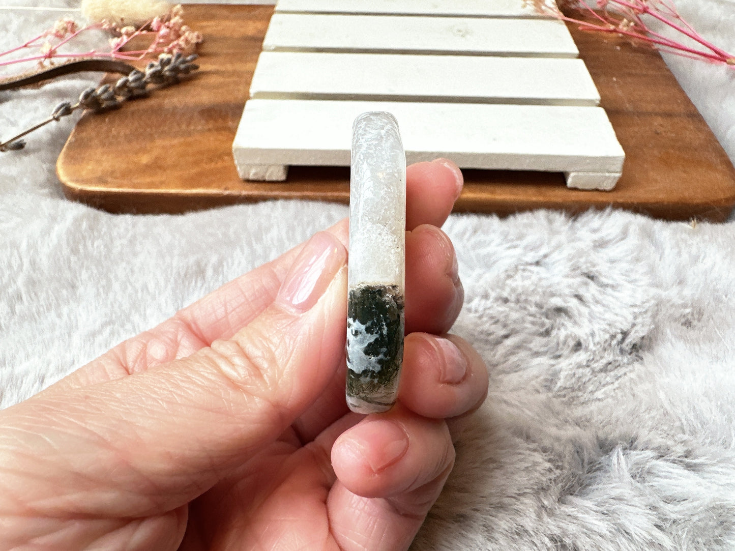Moss Agate Flat Stone