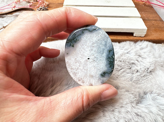 Moss Agate Flat Stone