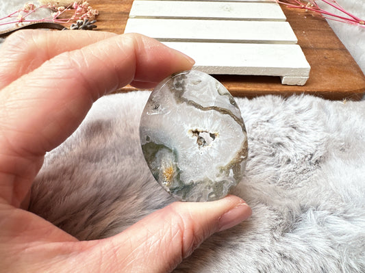 Moss Agate Flat Stone