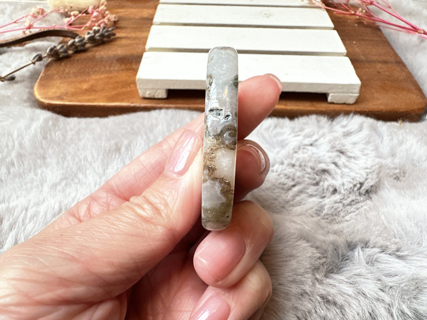 Moss Agate Flat Stone