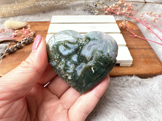 Moss Agate Heart