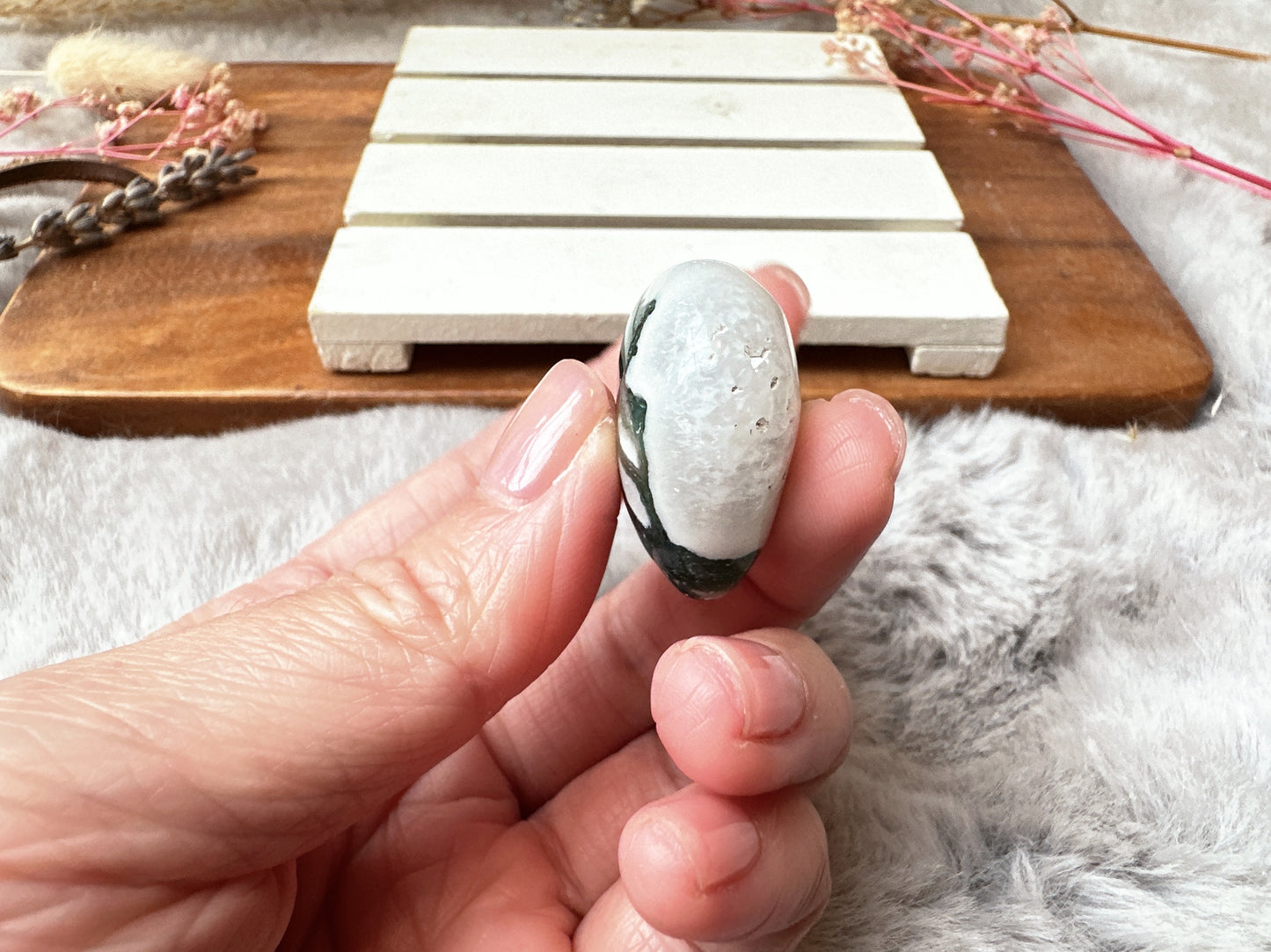 Mini Moss Agate Heart