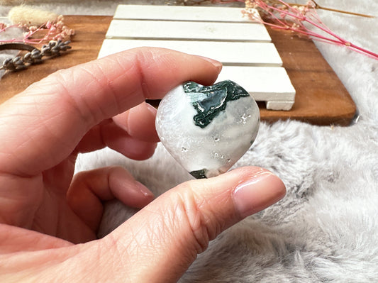 Mini Moss Agate Heart