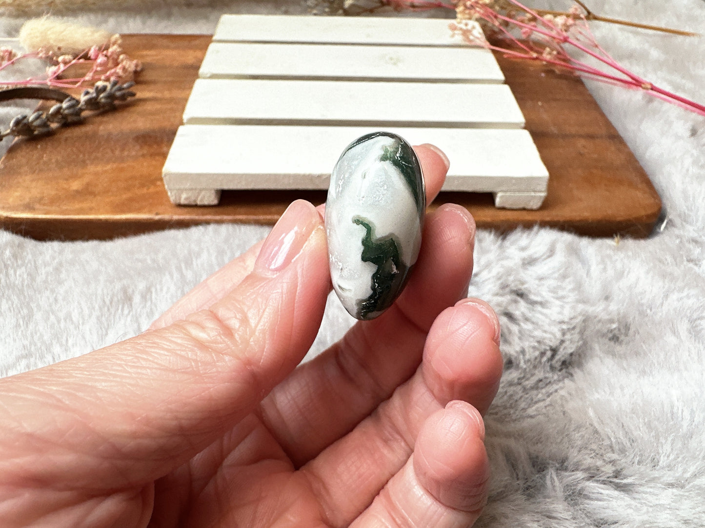 Mini Moss Agate Heart