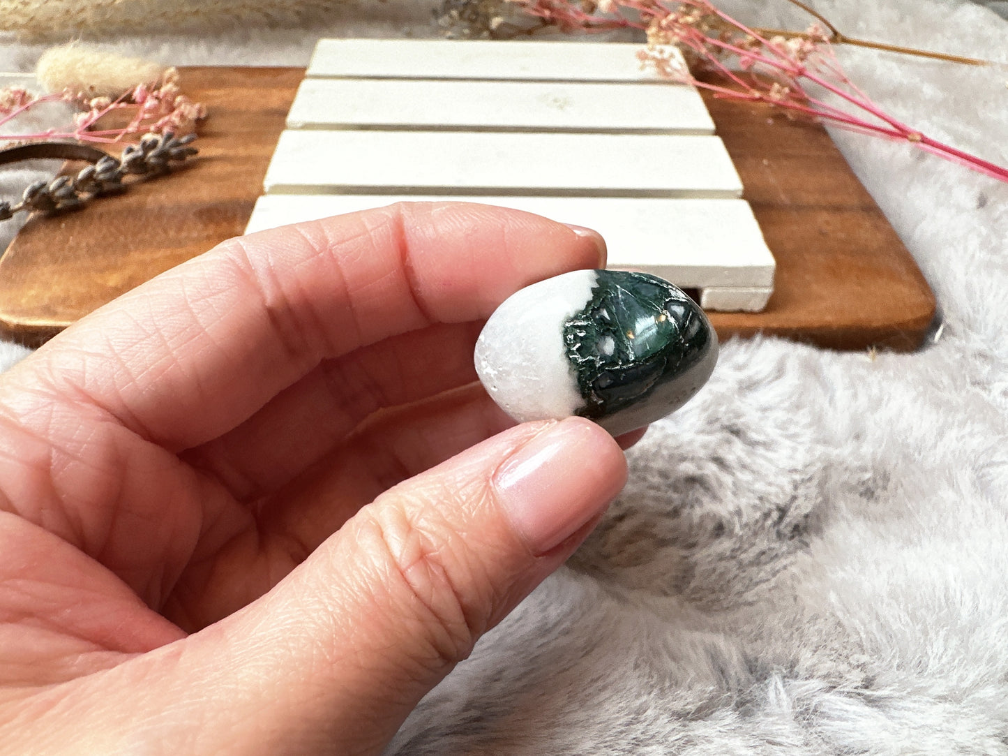 Mini Moss Agate Heart