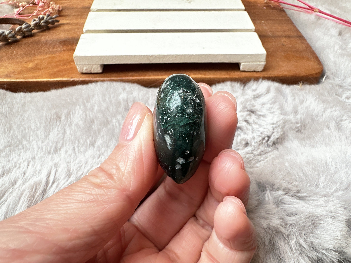 Mini Moss Agate Heart
