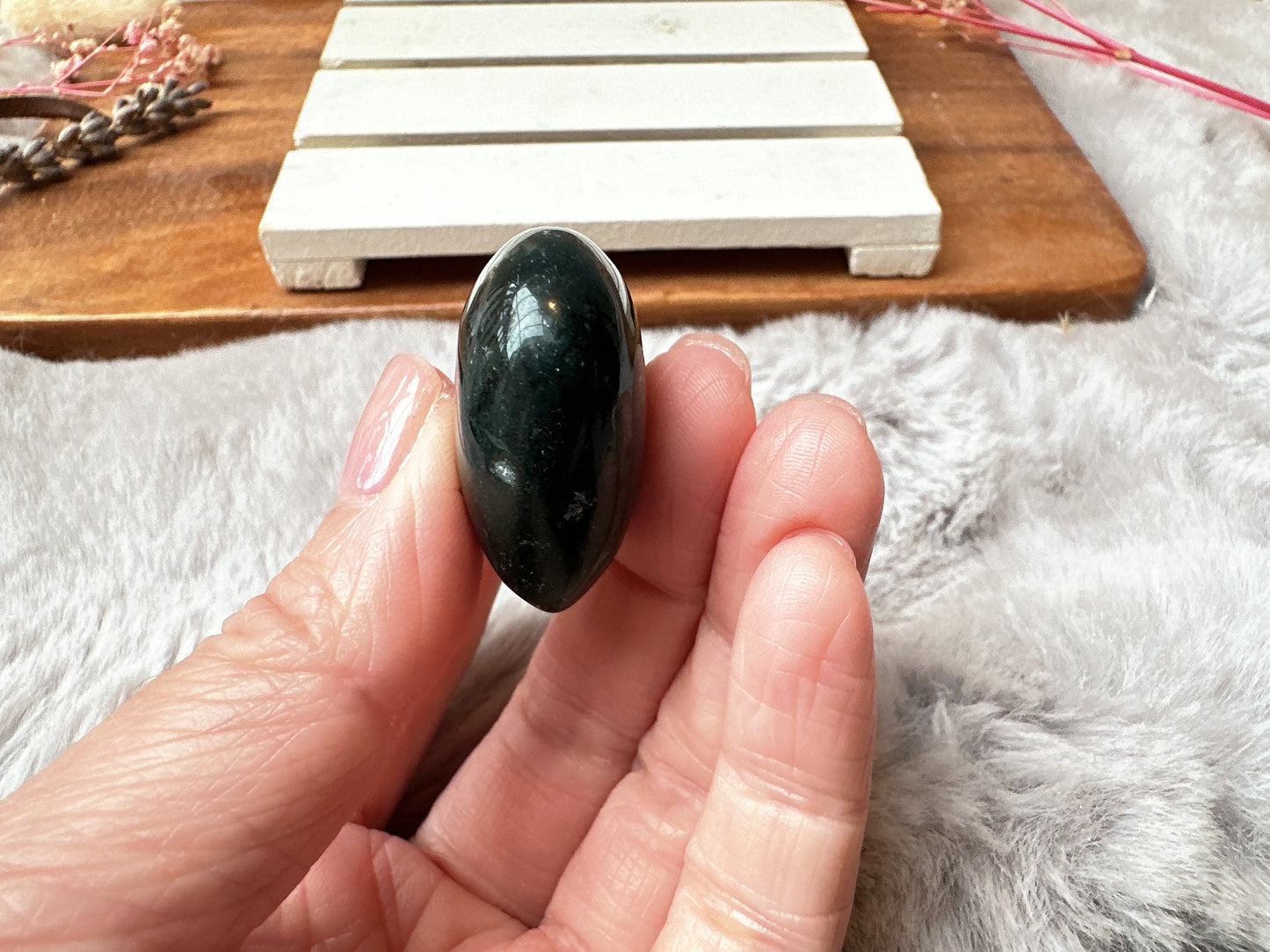 Mini Moss Agate Heart