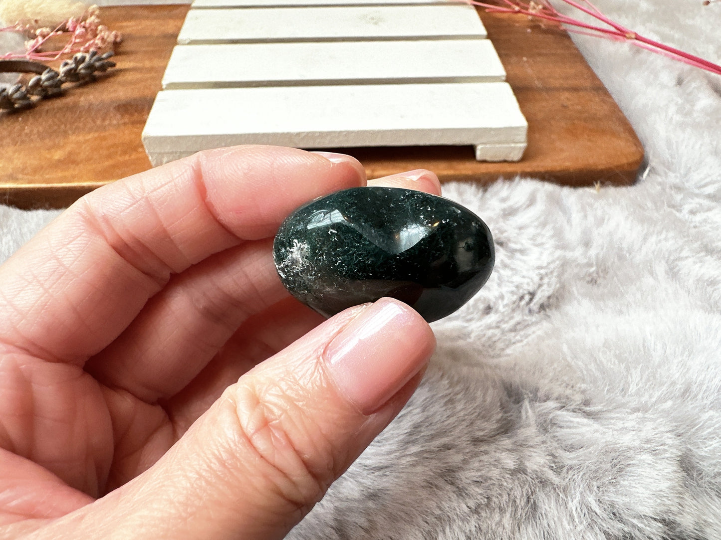 Mini Moss Agate Heart