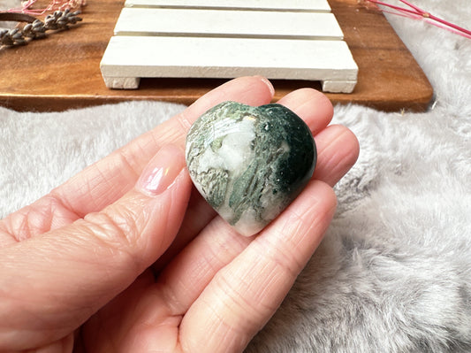 Mini Moss Agate Heart