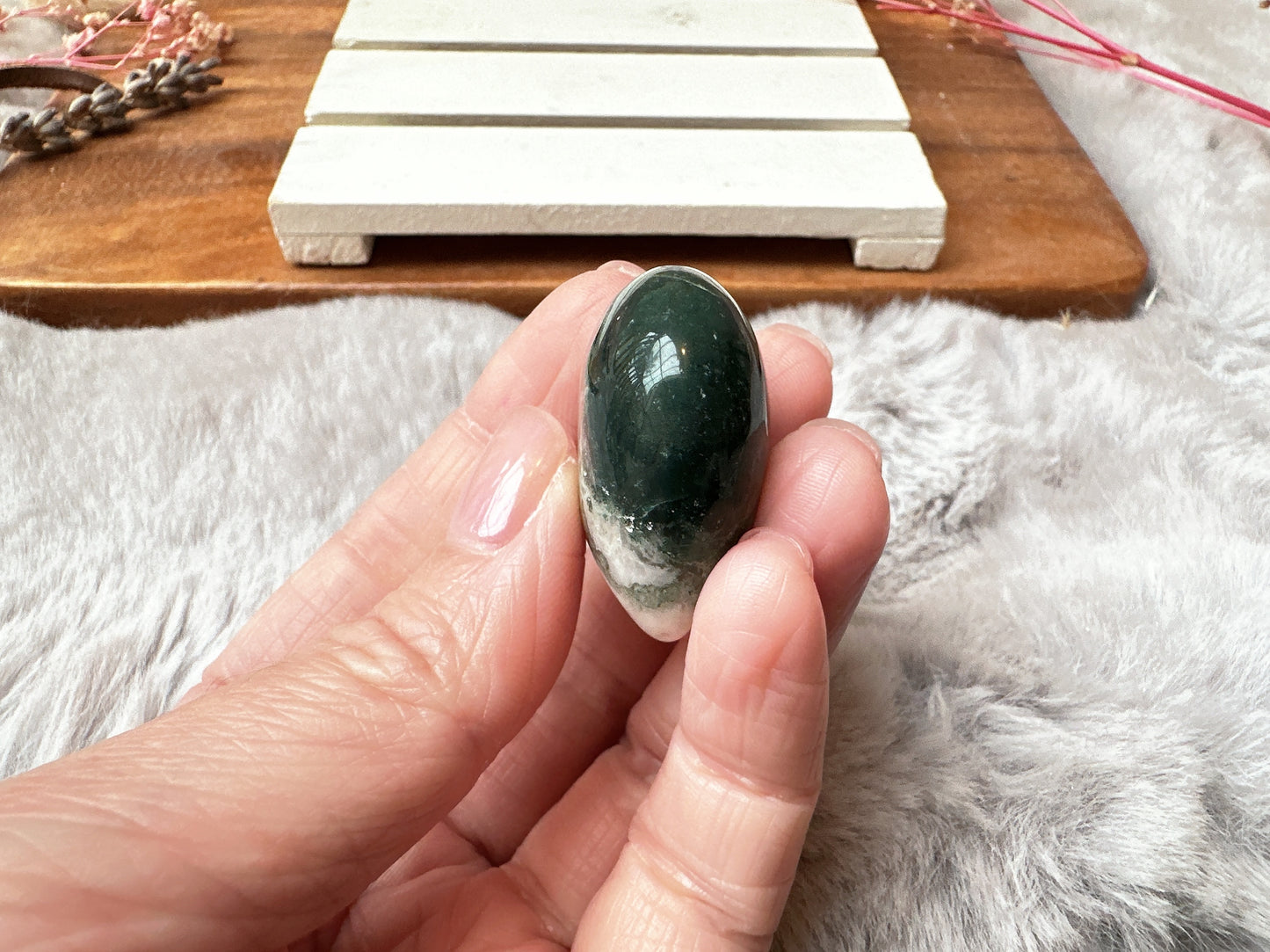 Mini Moss Agate Heart