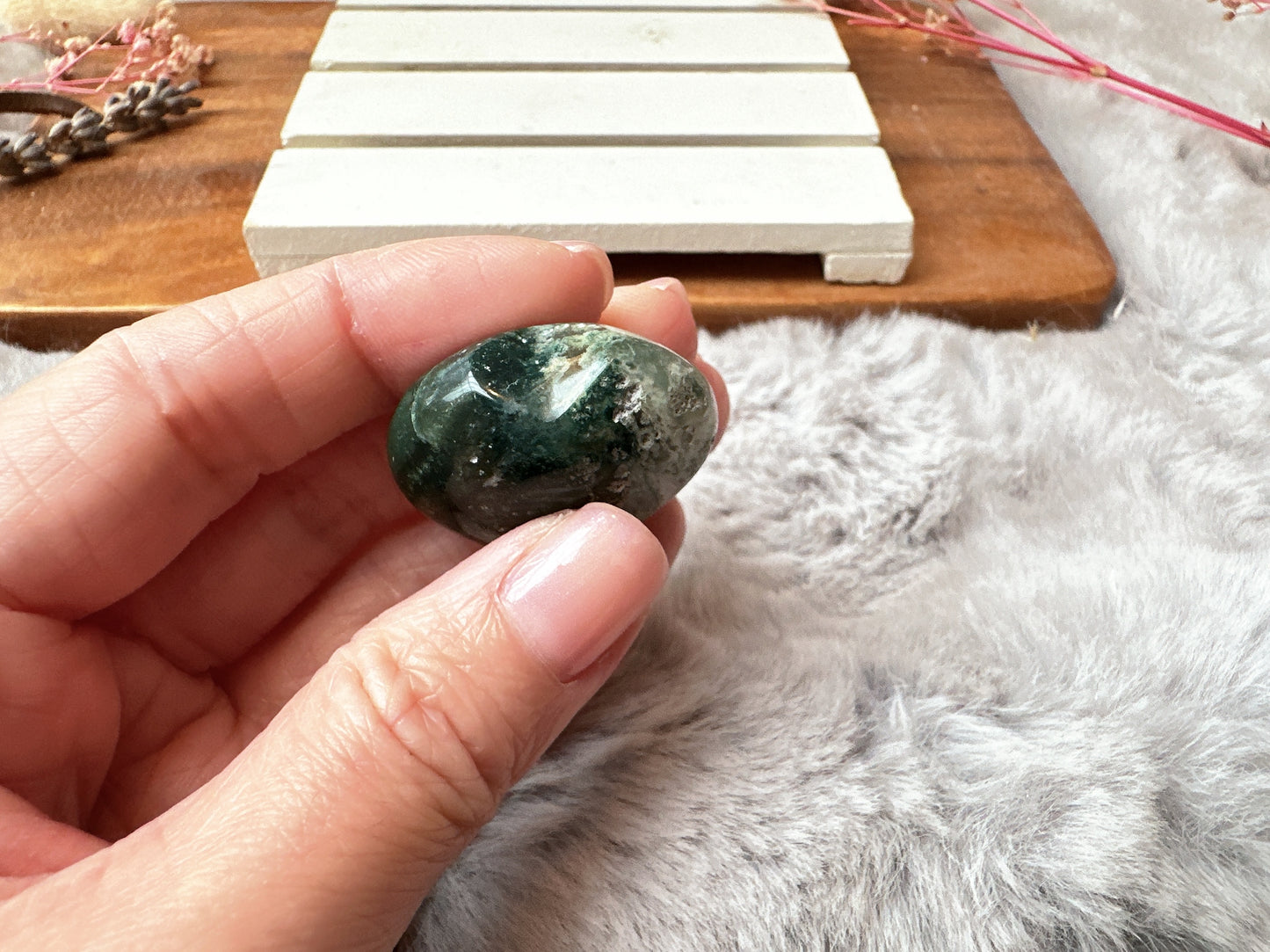 Mini Moss Agate Heart