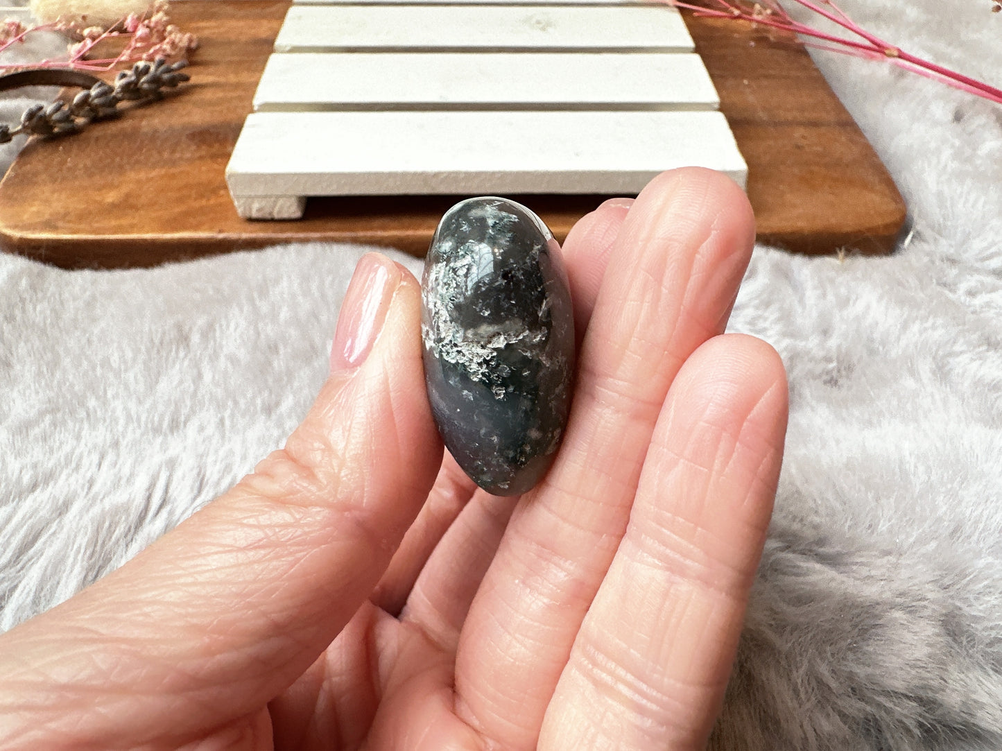 Mini Moss Agate Heart