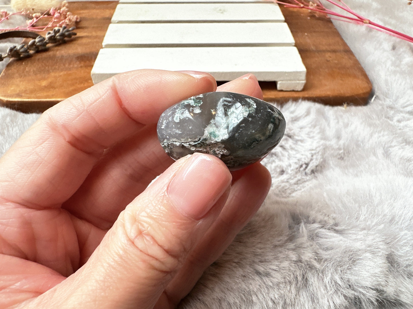 Mini Moss Agate Heart