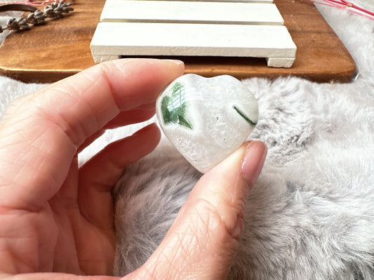 Mini Moss Agate Heart