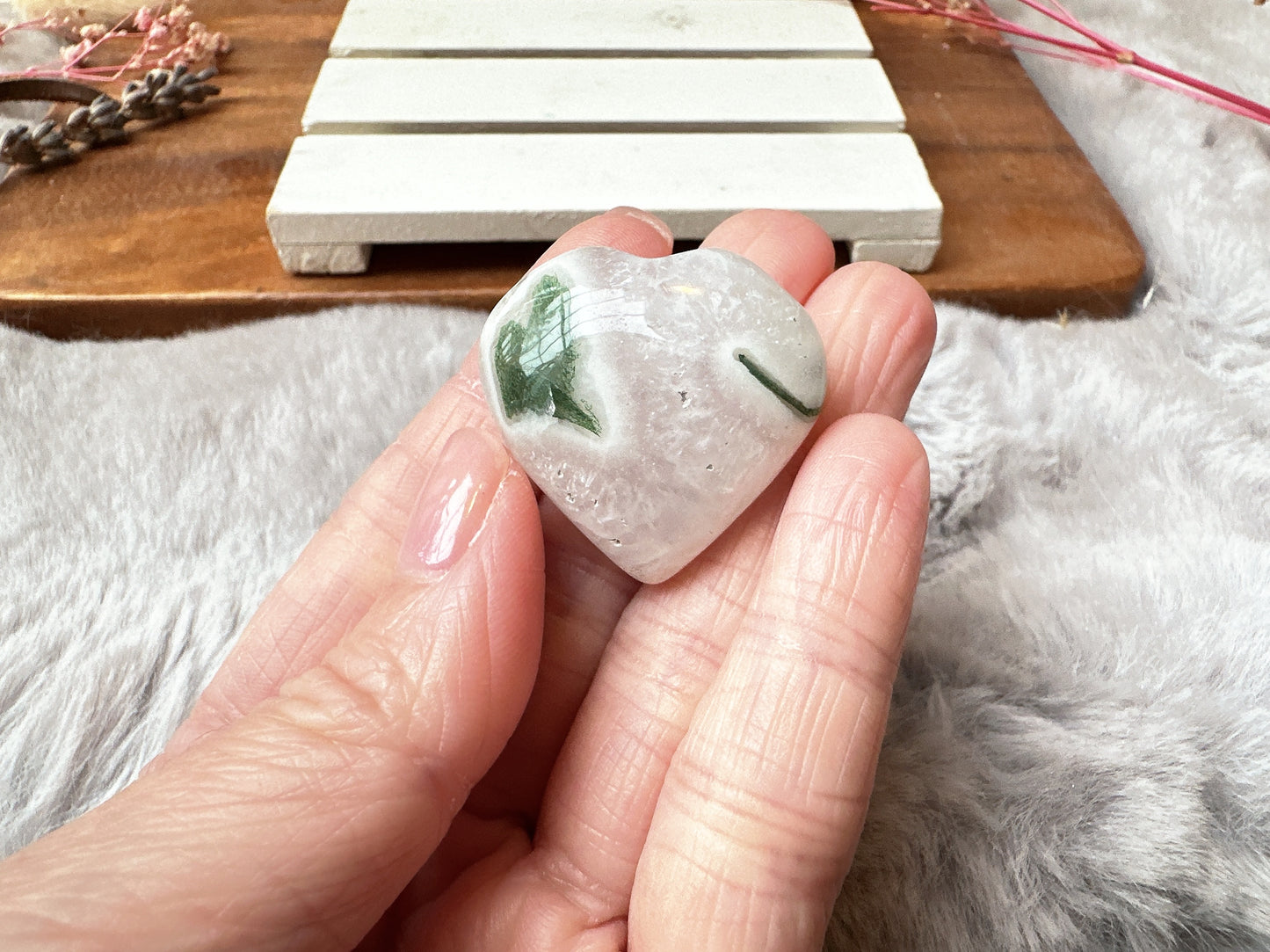 Mini Moss Agate Heart