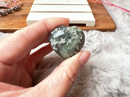 Mini Moss Agate Heart