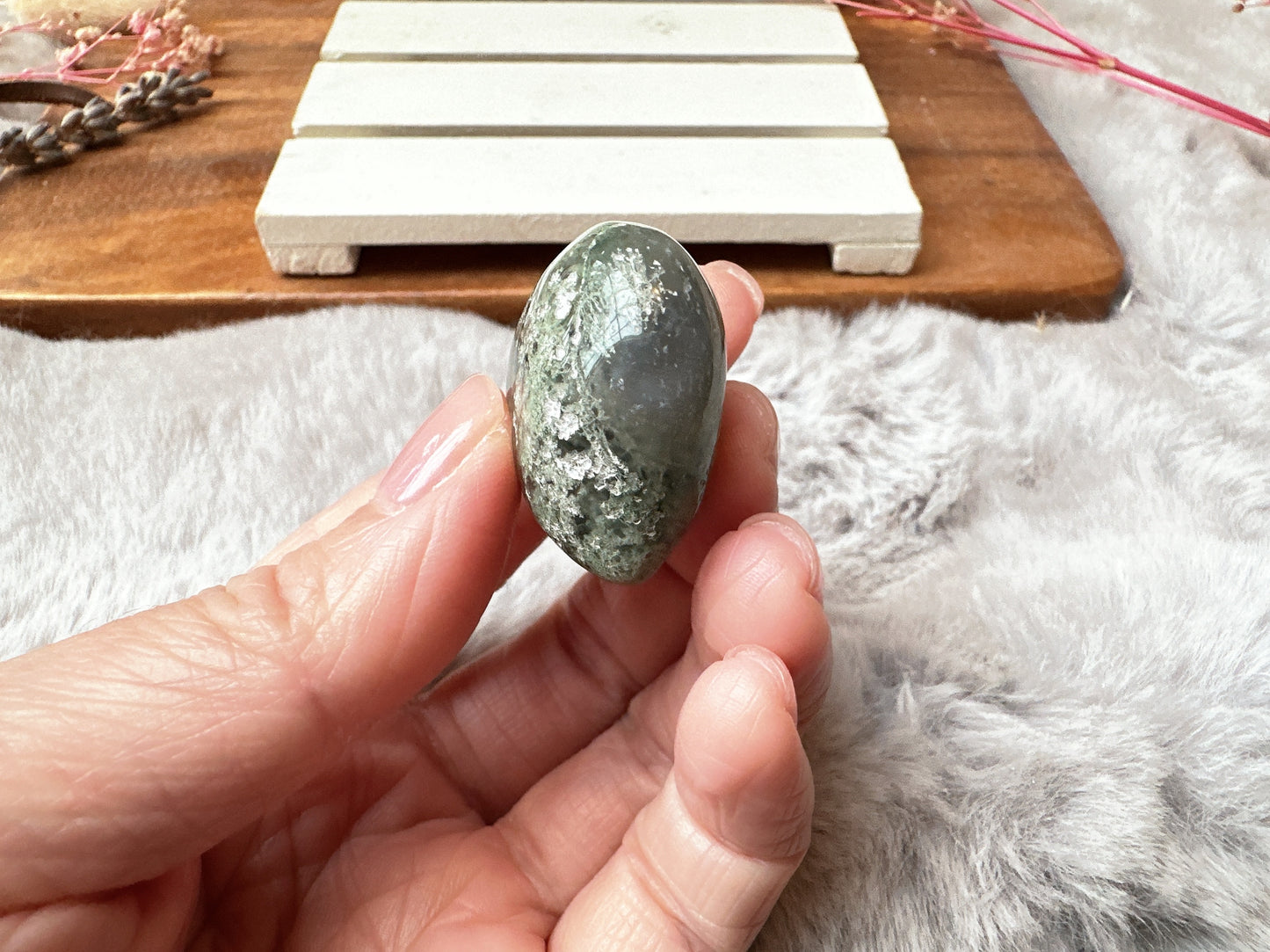 Mini Moss Agate Heart