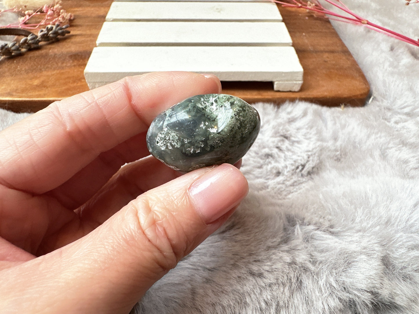 Mini Moss Agate Heart