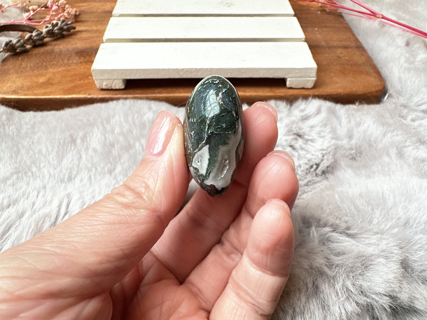 Mini Moss Agate Heart