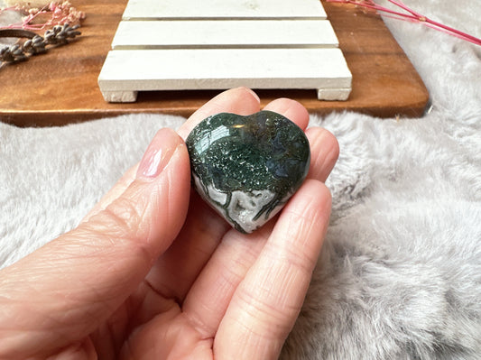 Mini Moss Agate Heart