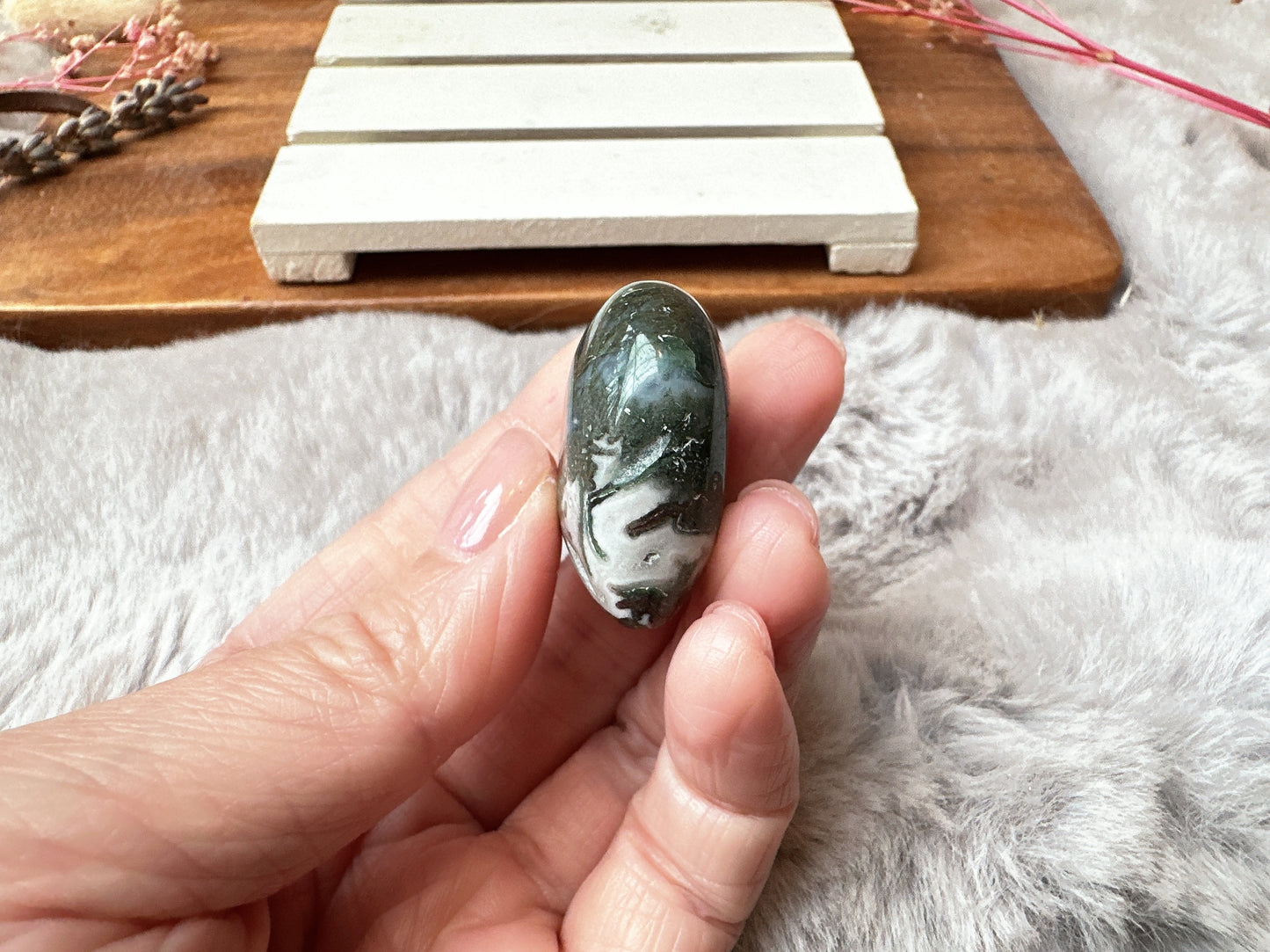 Mini Moss Agate Heart
