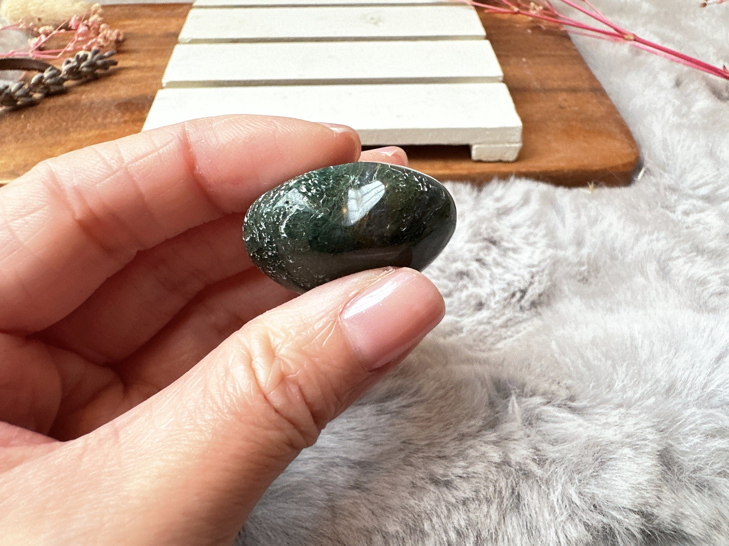 Mini Moss Agate Heart
