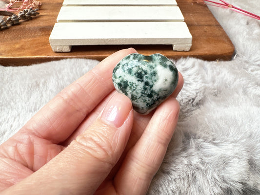 Mini Moss Agate Heart