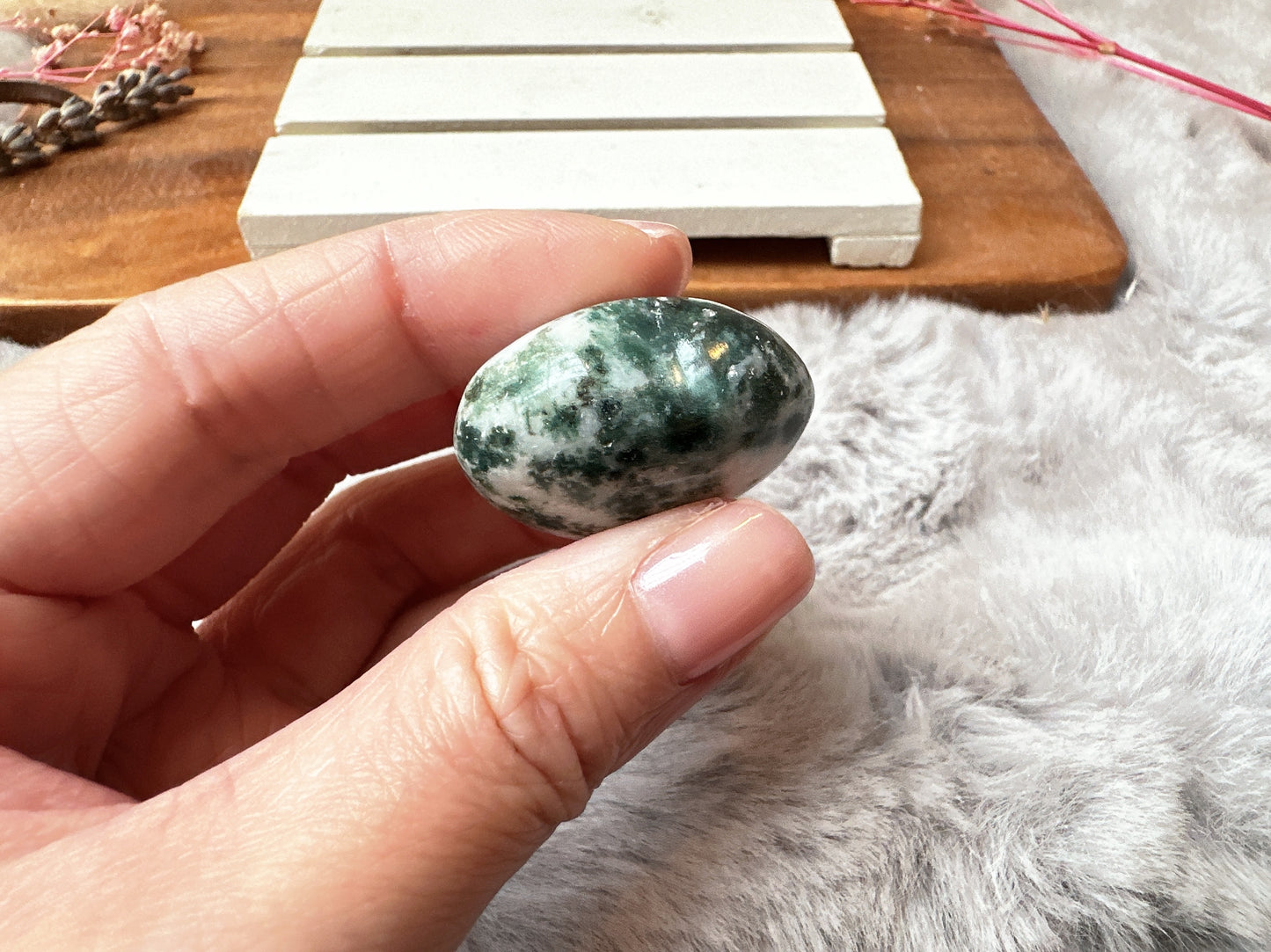 Mini Moss Agate Heart