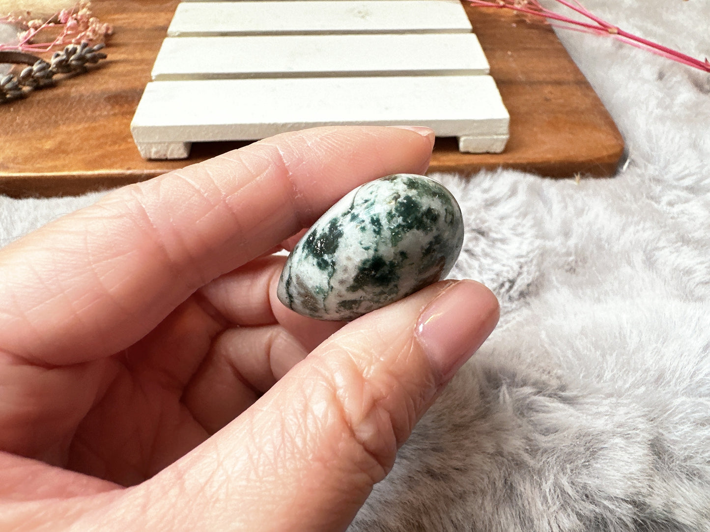 Mini Moss Agate Heart