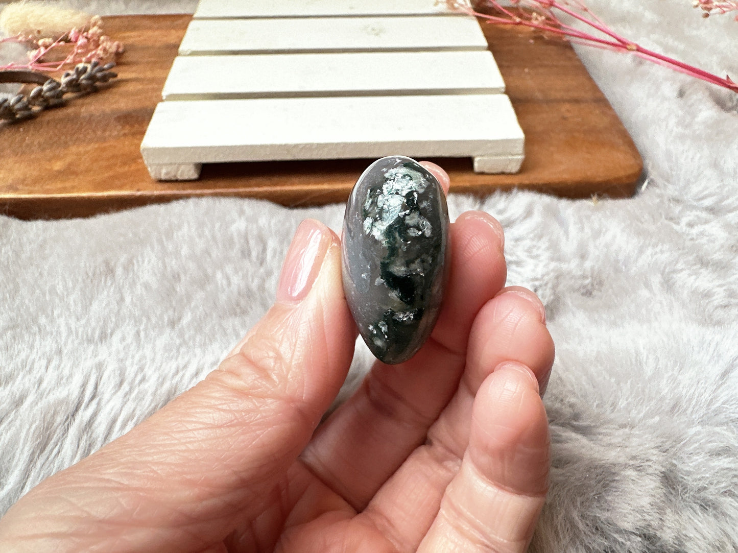 Mini Moss Agate Heart