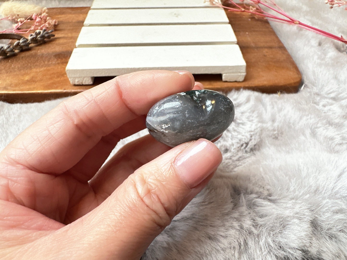 Mini Moss Agate Heart