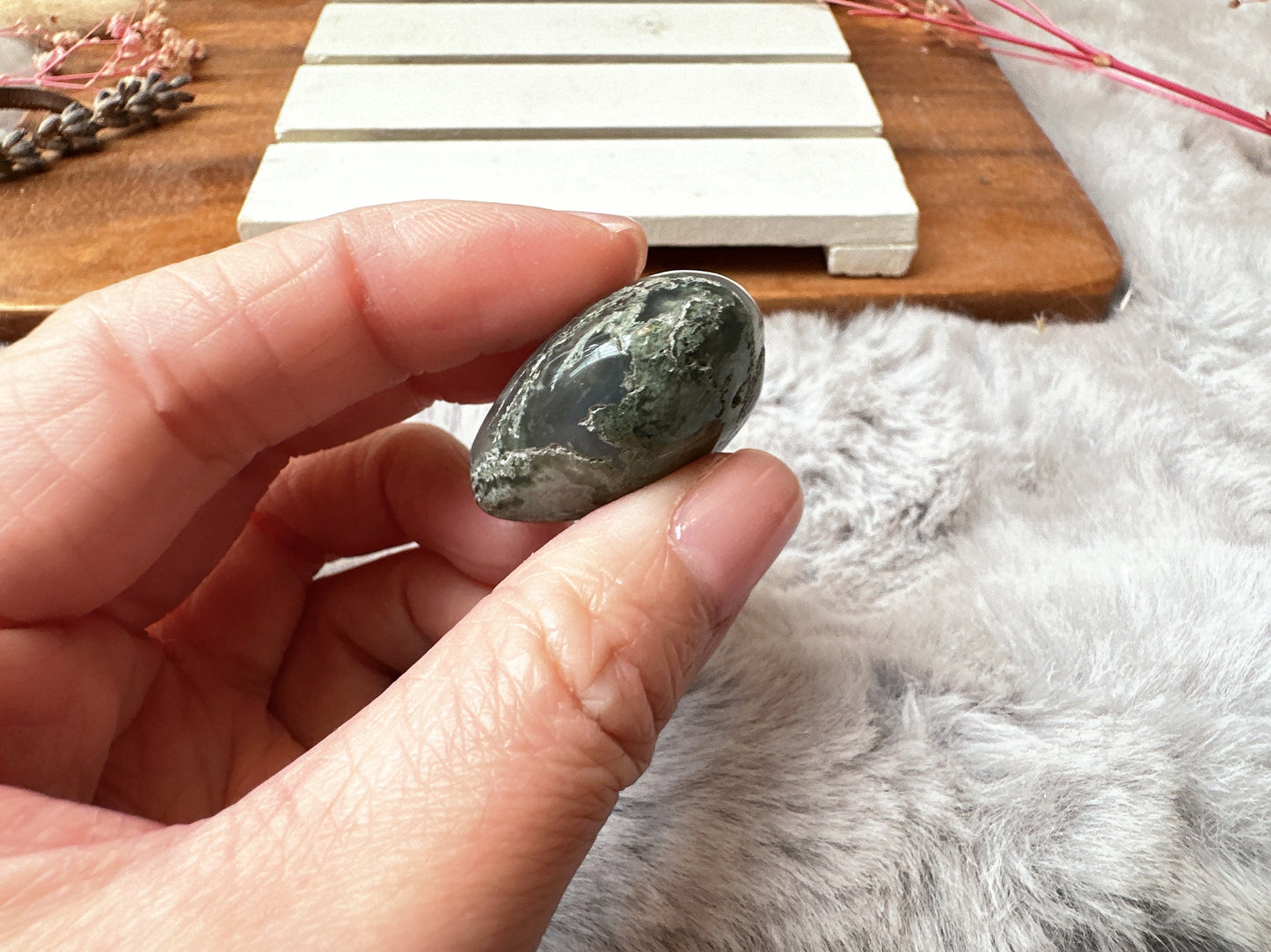 Mini Moss Agate Heart