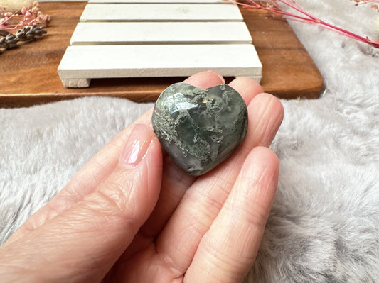 Mini Moss Agate Heart
