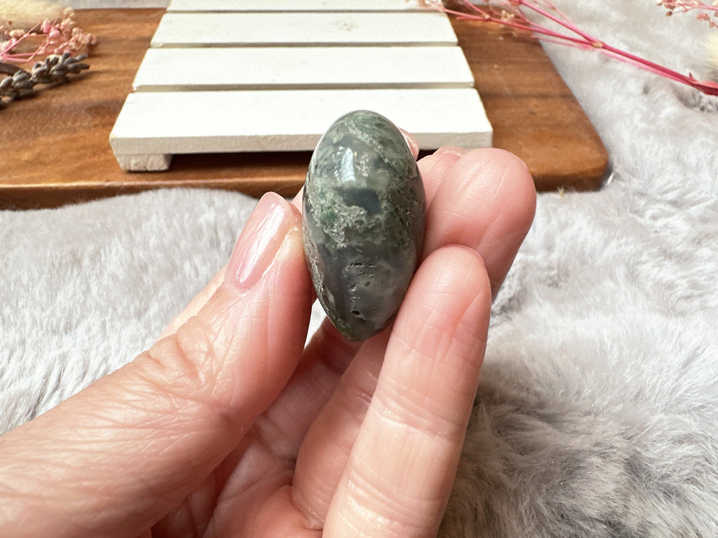Mini Moss Agate Heart