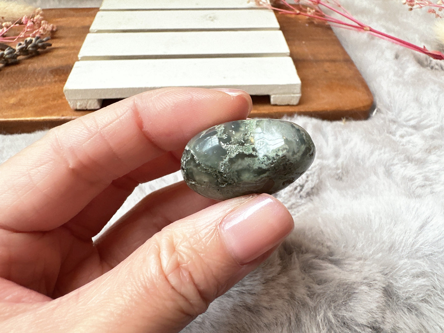 Mini Moss Agate Heart