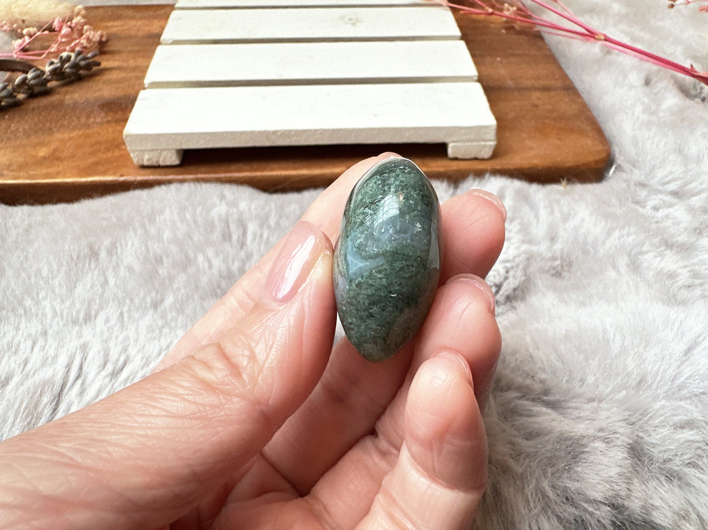 Mini Moss Agate Heart