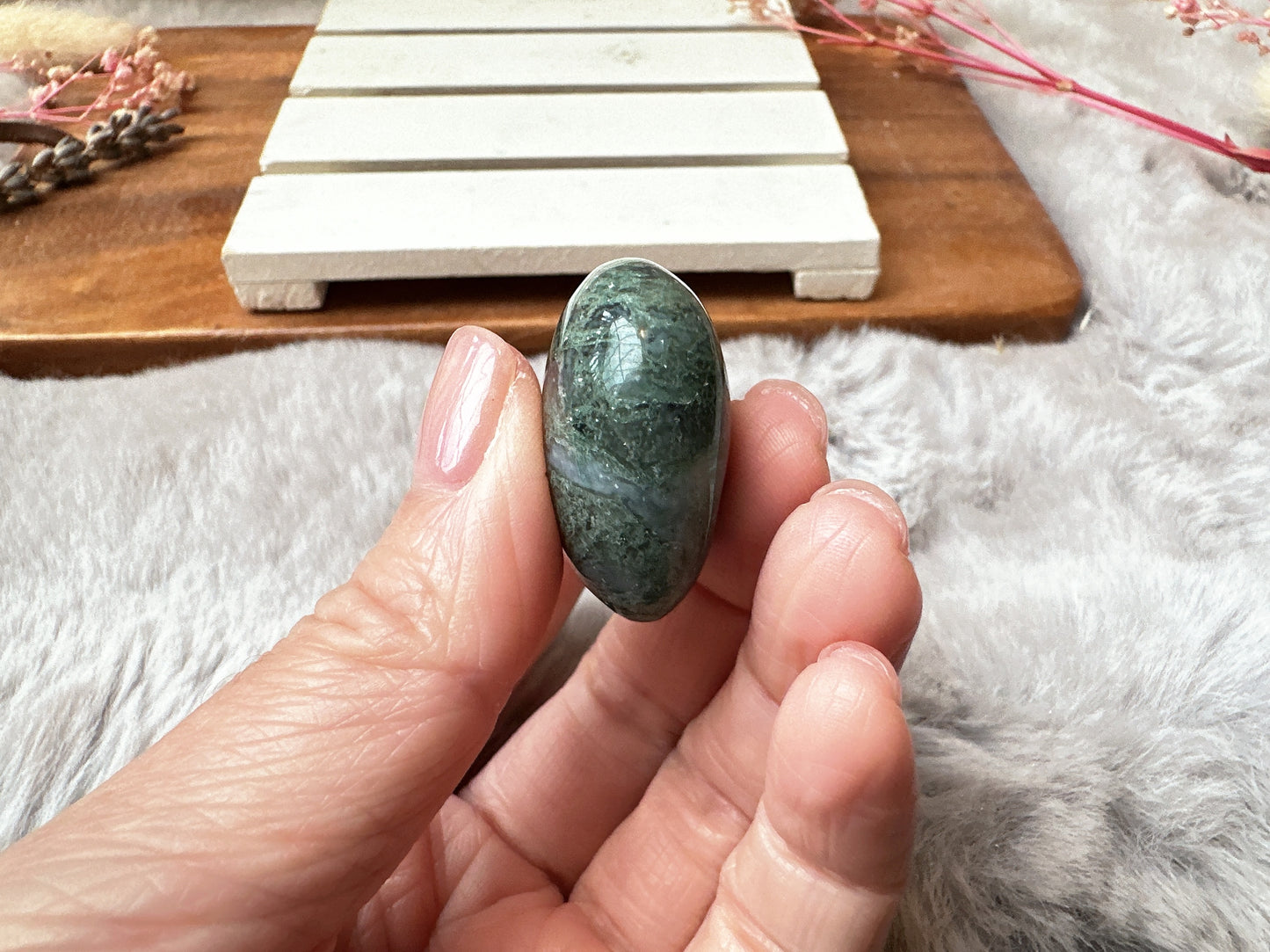 Mini Moss Agate Heart