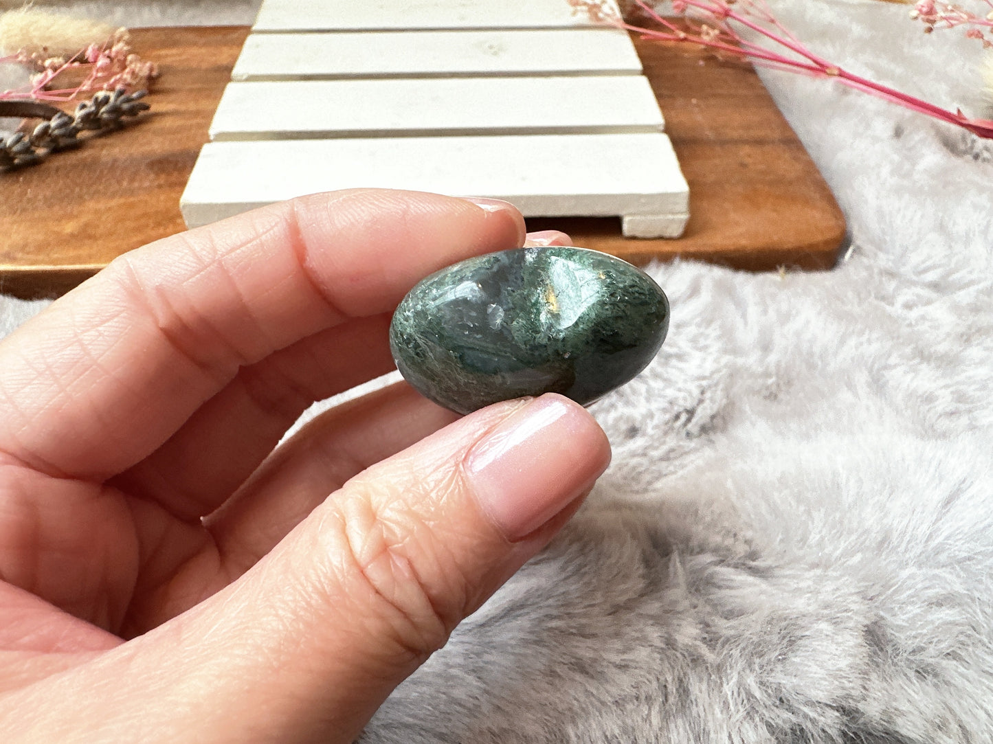 Mini Moss Agate Heart