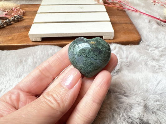 Mini Moss Agate Heart