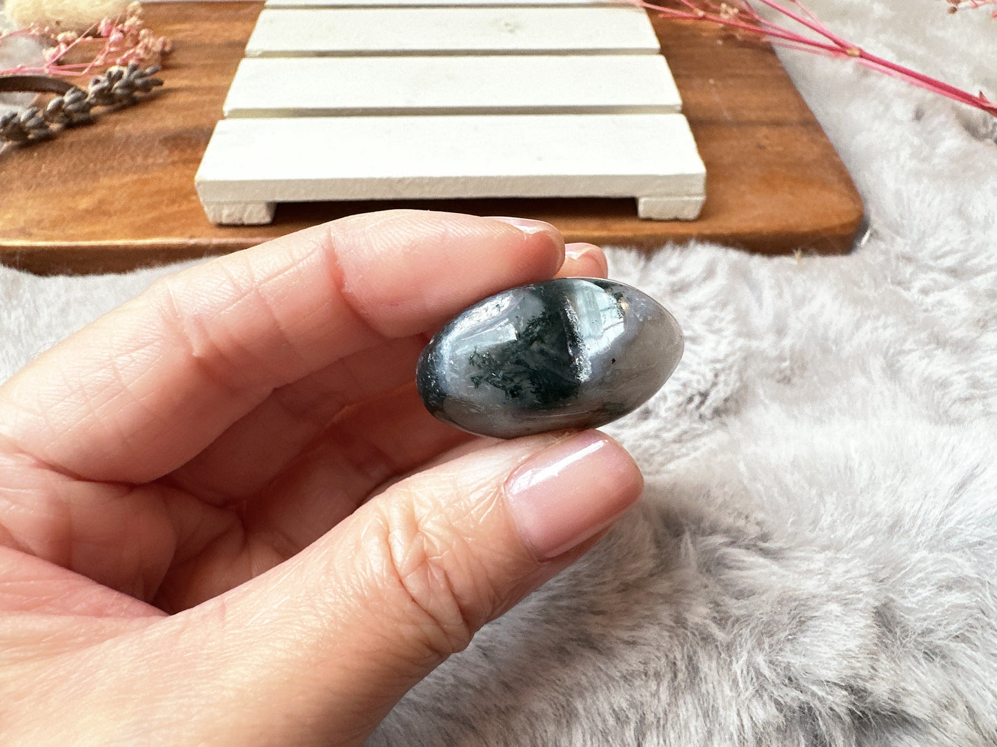 Mini Moss Agate Heart
