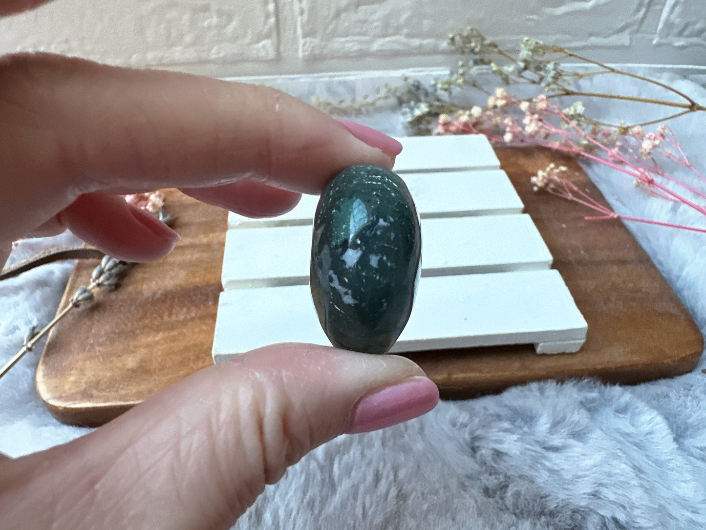 Mini Moss Agate Heart