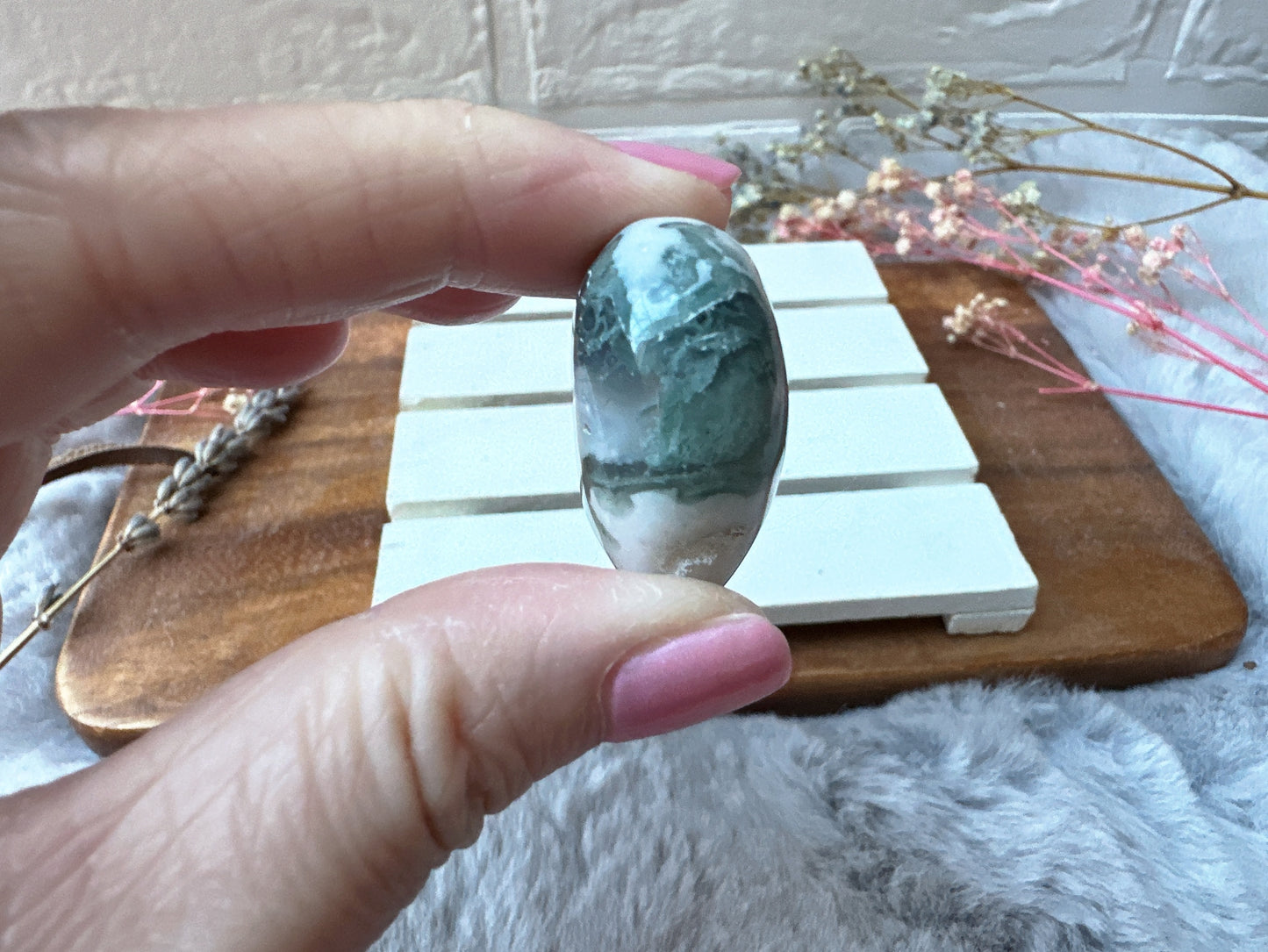 Mini Moss Agate Heart