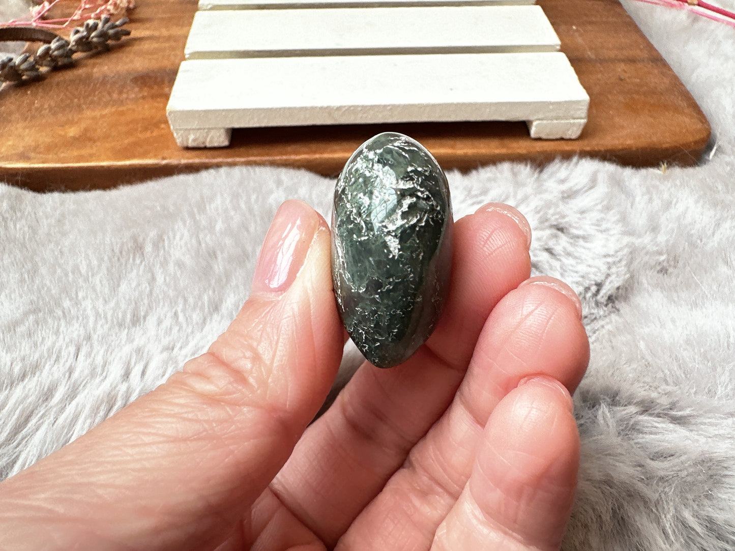 Mini Moss Agate Heart