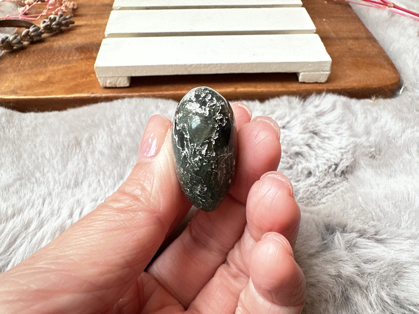 Mini Moss Agate Heart