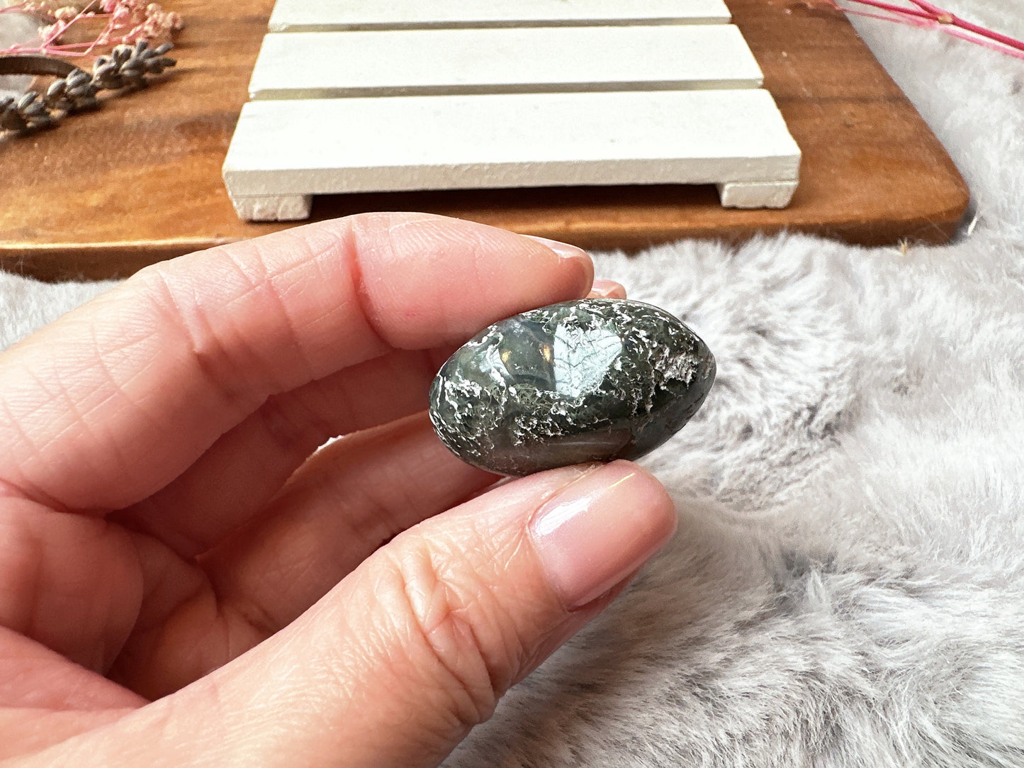 Mini Moss Agate Heart