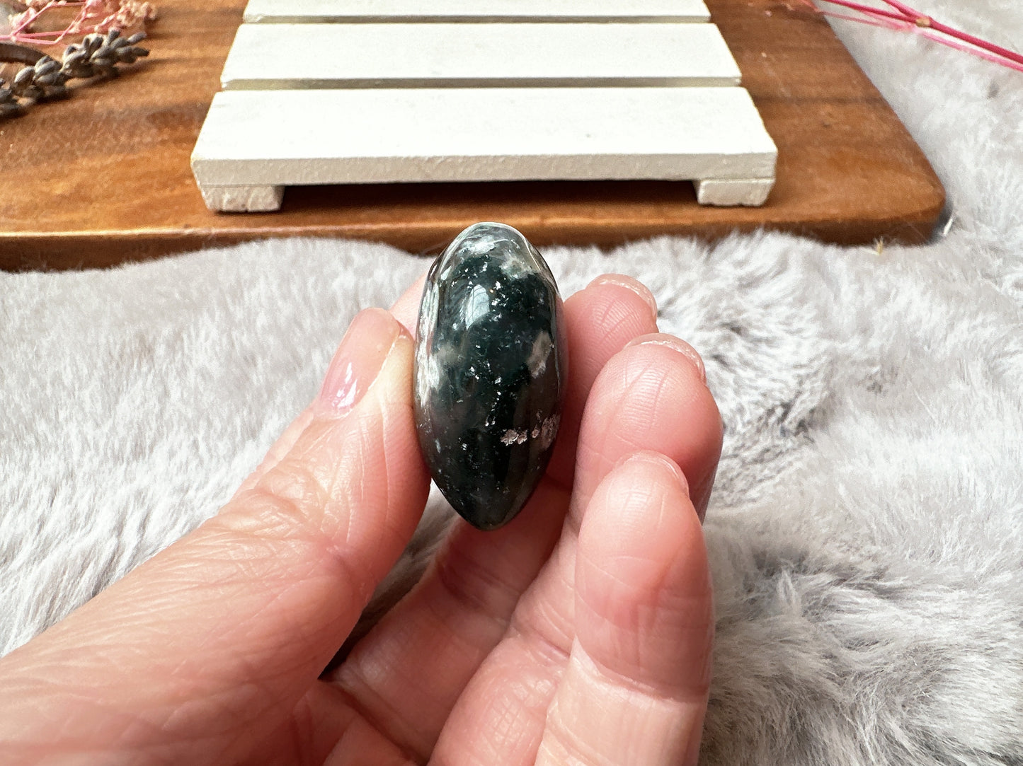 Mini Moss Agate Heart