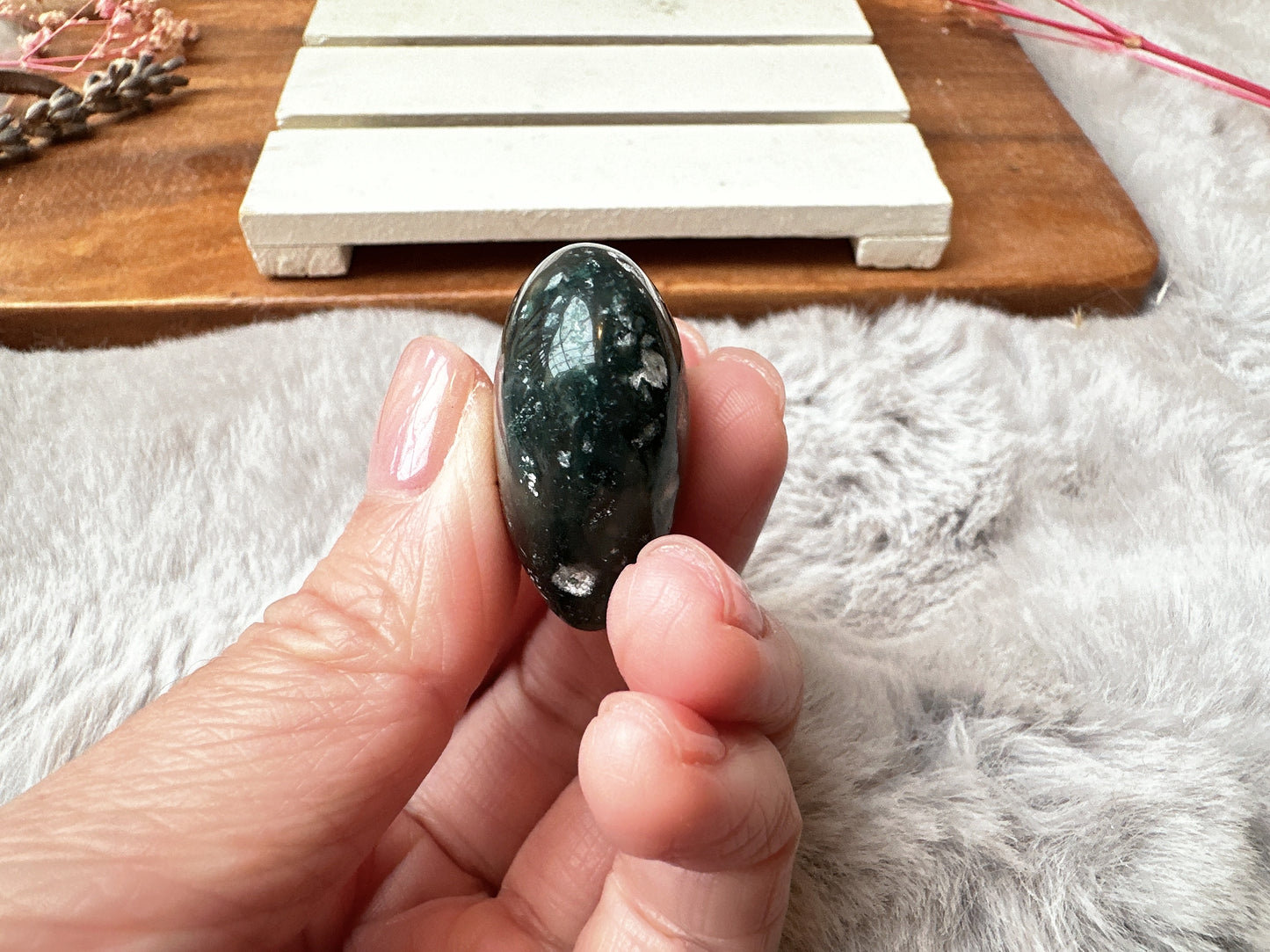 Mini Moss Agate Heart