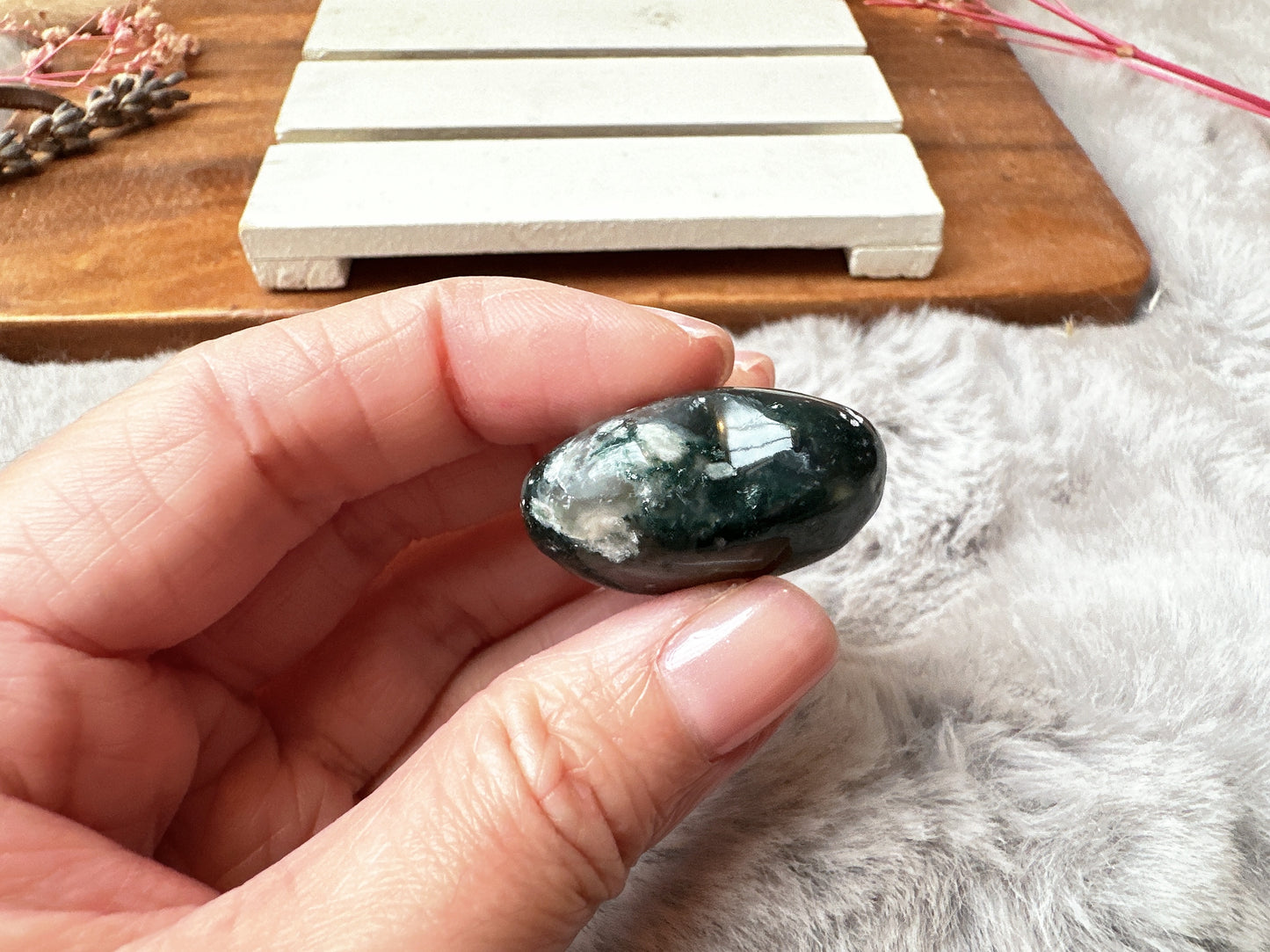 Mini Moss Agate Heart