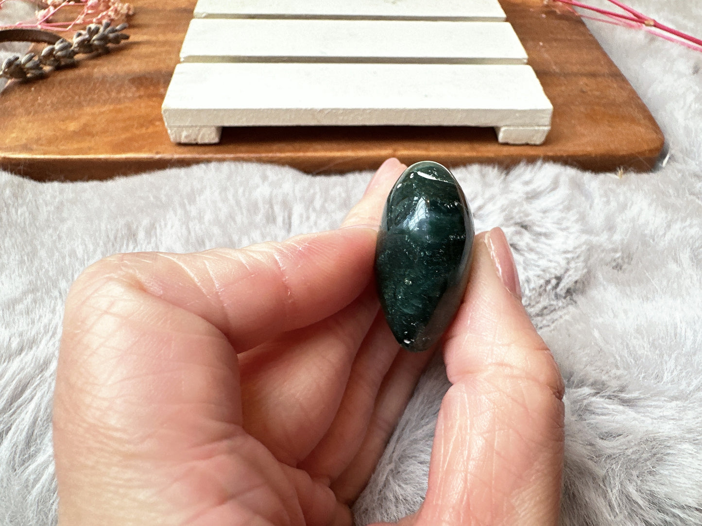 Mini Moss Agate Heart
