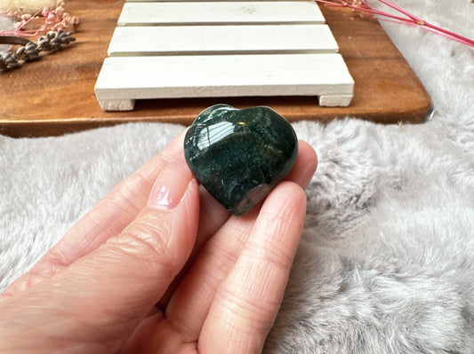 Mini Moss Agate Heart